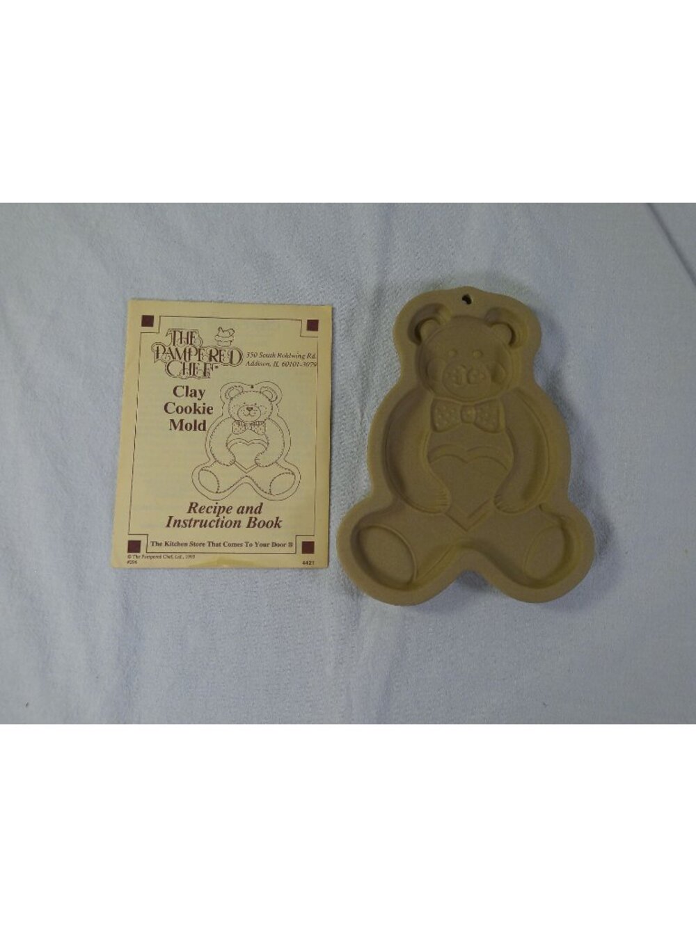 Pampered Chef Cookie Stoneware Mold 1991 Teddy Bear Vintage